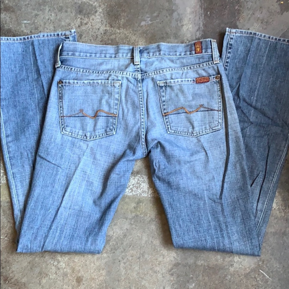 7 For All Mankind Bootcut Jeans Size 28 light wash - Picture 3 of 10